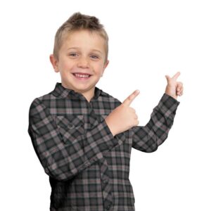 Kids Fine Line Plaid L/S Flannel Shirt