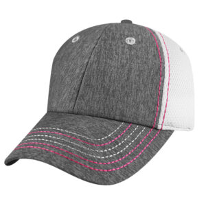 Ladies Mélange Contrast Stitch Velcro Mesh Back Cap