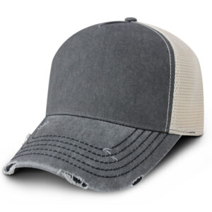 Distressed Rugged Mesh Snap Cap