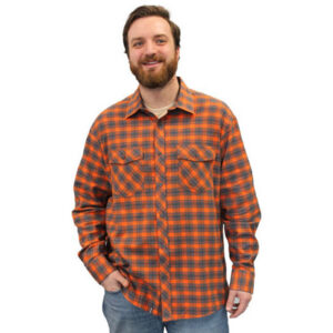Unisex Box Plaid L/S Flannel Shirt